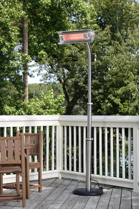 Fire Sense 02117 - Stainless Steel Telescoping Offset Pole Mounted Infrared Patio Heater - Silver