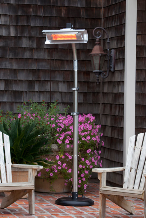 Fire Sense 02117 - Stainless Steel Telescoping Offset Pole Mounted Infrared Patio Heater - Silver