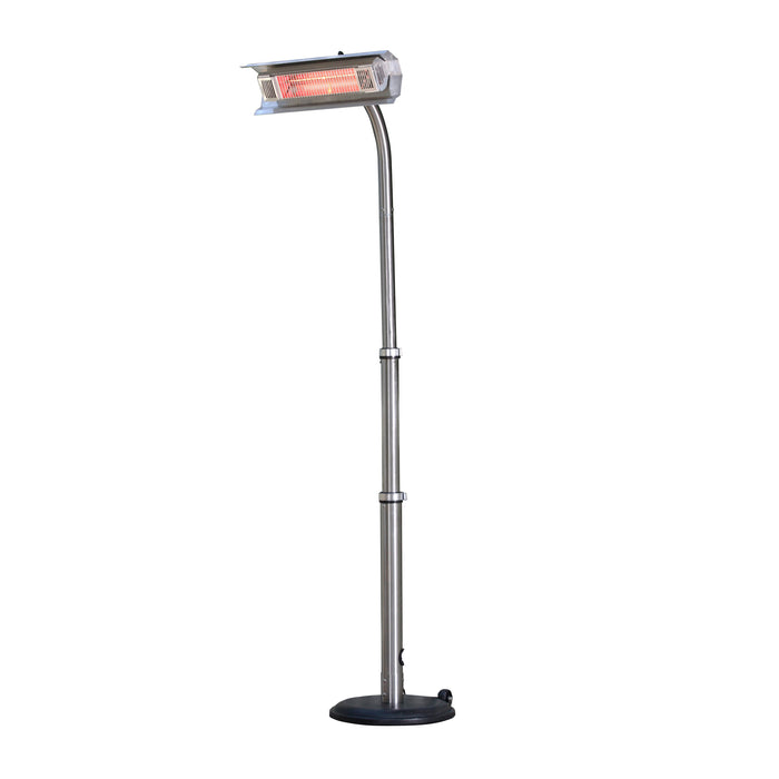 Fire Sense 02117 - Stainless Steel Telescoping Offset Pole Mounted Infrared Patio Heater - Silver