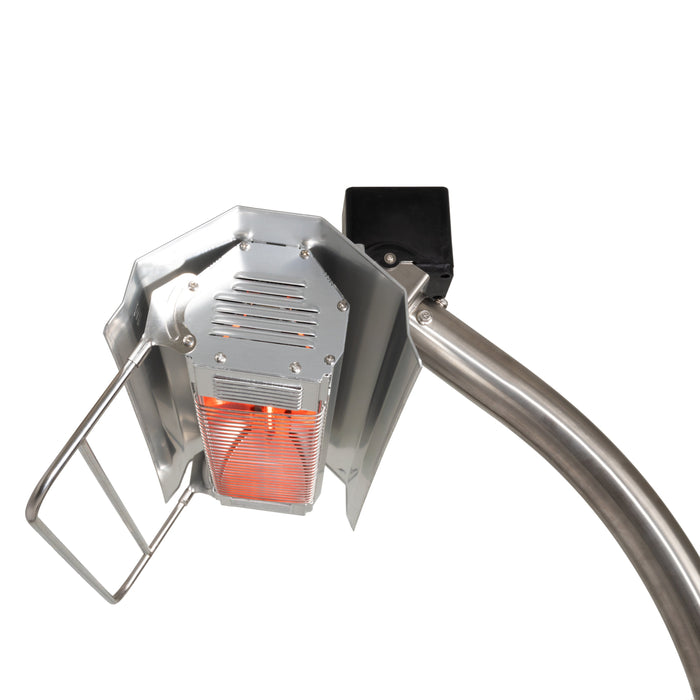 Fire Sense 02117 - Stainless Steel Telescoping Offset Pole Mounted Infrared Patio Heater - Silver