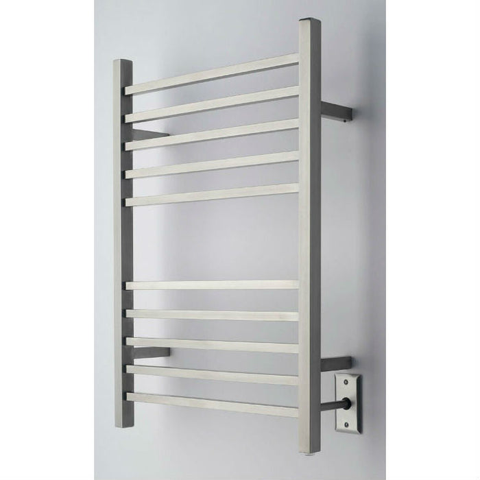 Amba Products RSWH-B Radiant 10-Bar Square Hardwired + Plug-in Combo Towel Warmer - 4.75 x 24.5 x 31.5 in. - Brushed Finish