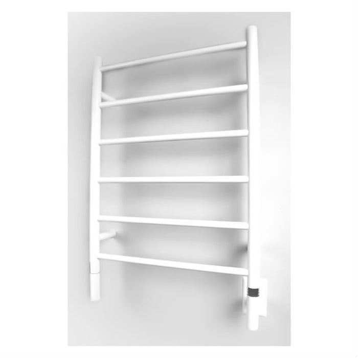 Amba Products JSW Jeeves Model J Straight 6-Bar Hardwired Drying Rack Towel Warmer - 4.5 x 21.25 x 31.75 in. - White Finish