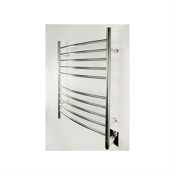 Amba Products RWH-CP Radiant Curved 10-Bar Hardwired + Plug-in Combo Towel Warmer - 5.75 x 24.5 x 31.875 in. - Polished Finish