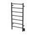 Amba Products FSMB Jeeves Model F Straight 7-Bar Hardwired Drying Rack Towel Warmer - 4.5 x 21.25 x 41.75 in. - Matte Black Finish