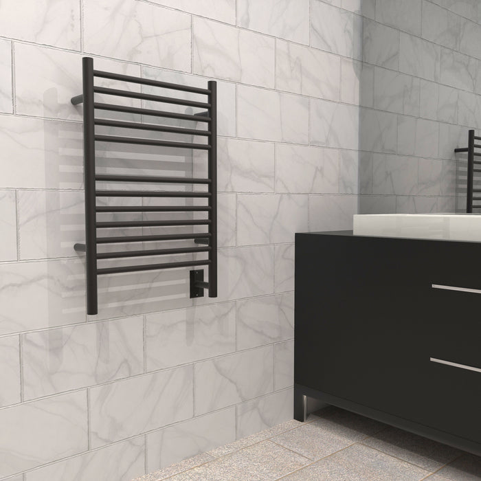 Amba Products ESO Jeeves Model E Straight 12-Bar Hardwired Towel Warmer - 4.5 x 21.25 x 31.75 in. - Oil Rubbed Bronze Finish