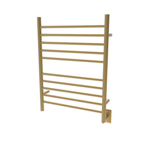 Amba Products RWH-SSB Radiant Straight 10-Bar Hardwired + Plug-in Combo Towel Warmer - 4.75 x 24.5 x 31.875 in. - Satin Brass Finish