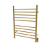 Amba Products RWH-SSB Radiant Straight 10-Bar Hardwired + Plug-in Combo Towel Warmer - 4.75 x 24.5 x 31.875 in. - Satin Brass Finish