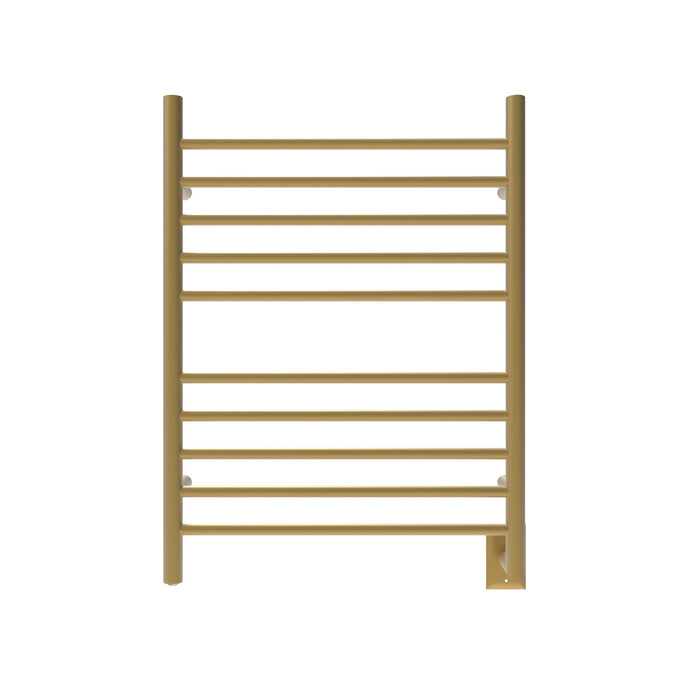 Amba Products RWH-SSB Radiant Straight 10-Bar Hardwired + Plug-in Combo Towel Warmer - 4.75 x 24.5 x 31.875 in. - Satin Brass Finish