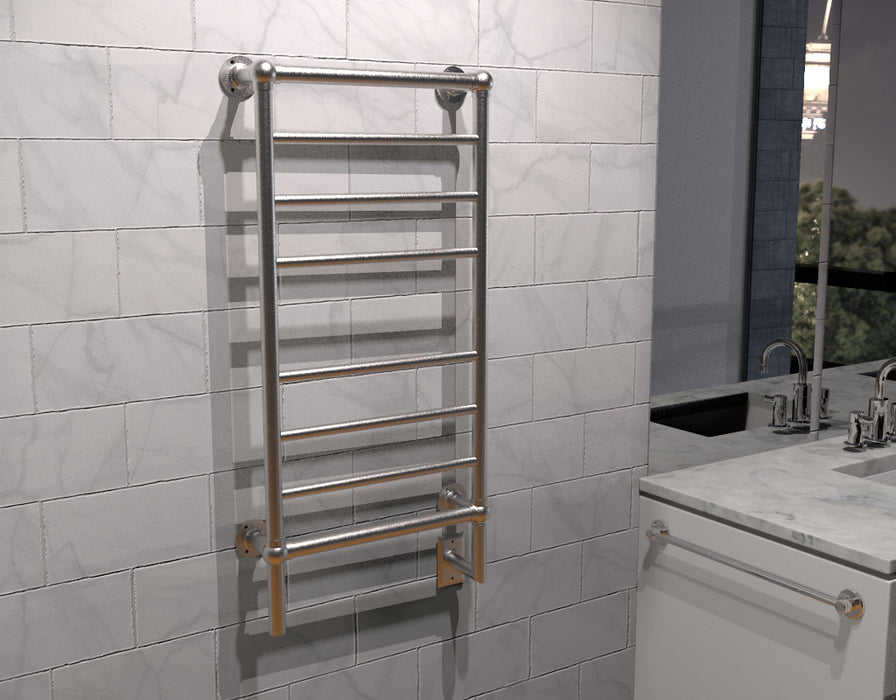 Amba Products T-2040BN Traditional Model 8-Bar Hardwired  Towel Warmer - 5.375 x 21.125 x 43.25 in. - Brushed Nickel Finish