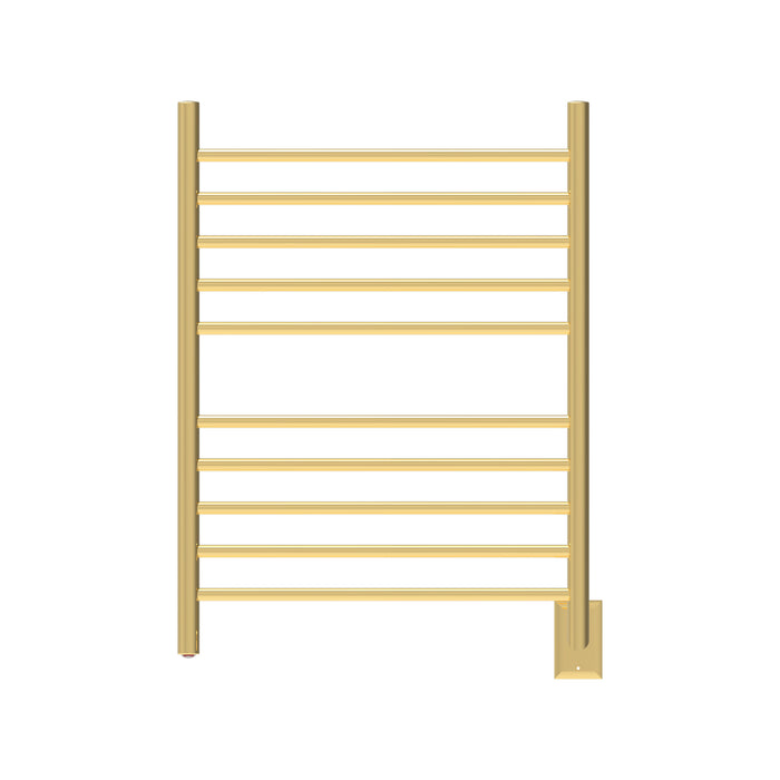 Amba Products RWH-SPG Radiant Straight 10-Bar Hardwired + Plug-in Combo Towel Warmer - 4.75 x 24.5 x 31.875 in. - Polished Gold Finish