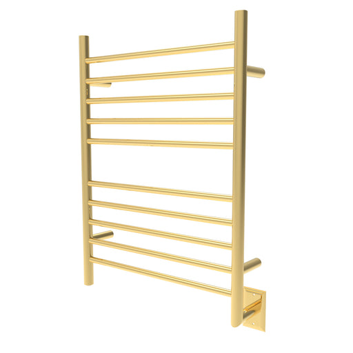 Amba Products RWH-SPG Radiant Straight 10-Bar Hardwired + Plug-in Combo Towel Warmer - 4.75 x 24.5 x 31.875 in. - Polished Gold Finish