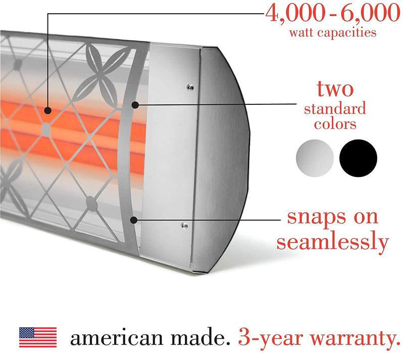 Infratech SS4D48 Dual Element Traditional Motif Upgrade Kit For 48 Inches Heaters - Stainless Steel Color