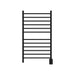 Amba Products RWHL-SMB Radiant Straight 12-Bar Large Hardwired + Plug-in Combo Towel Warmer - 4.75 x 24.5 x 41.75 in. - Matte Black Finish