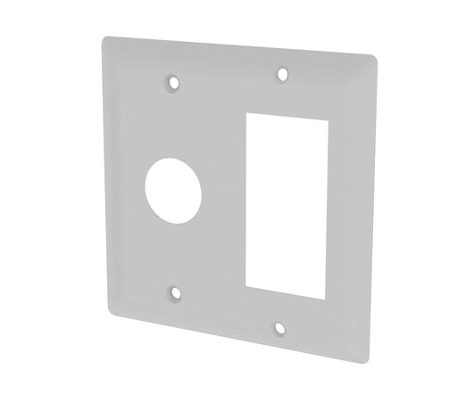 Amba Products Controller AJ-DGP-W Jeeves Double Gang Plate - 0.5 x 4.5 x 4.5 in. - White Finish