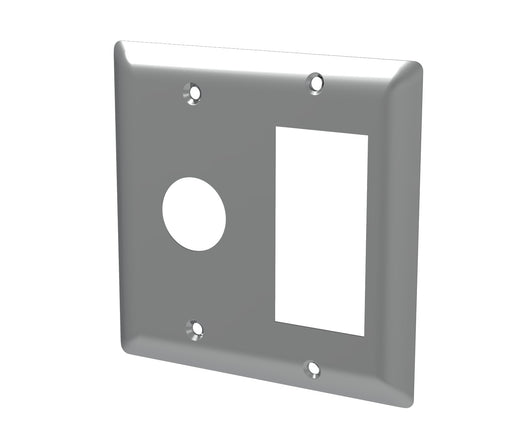 Amba Products Controller AJ-DGP-P Jeeves Double Gang Plate - 0.5 x 4.5 x 4.5 in. - Polished Finish