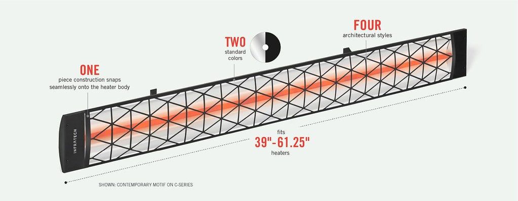 Infratech SS4D48 Dual Element Traditional Motif Upgrade Kit For 48 Inches Heaters - Stainless Steel Color