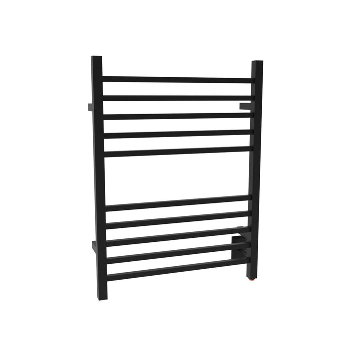 Amba Products RSWH-MB Radiant 10-Bar Square Hardwired + Plug-in Combo Towel Warmer - 4.75 x 24.5 x 31.5 in. - Matte Black Finish