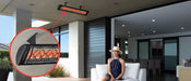 Infratech CD Series Dual Element with Mediterranean Motif CD6024BL3 6000 Watts 240V 25 Amps Infrared Electric Patio Heater 61.25 x 8.19 x 2.5 in. Black Color