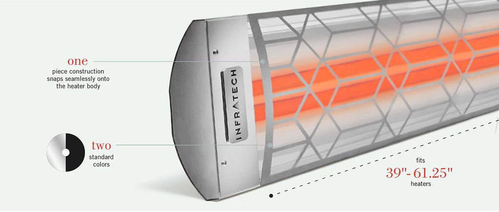 Infratech C Series Single Element with Craftsman Motif C3027MG2 3000 Watts 277V 10.83 Amps Infrared Electric Patio Heater 61.25 x 8.19 x 2.5 in. Stainless Steel Marine Grade Color