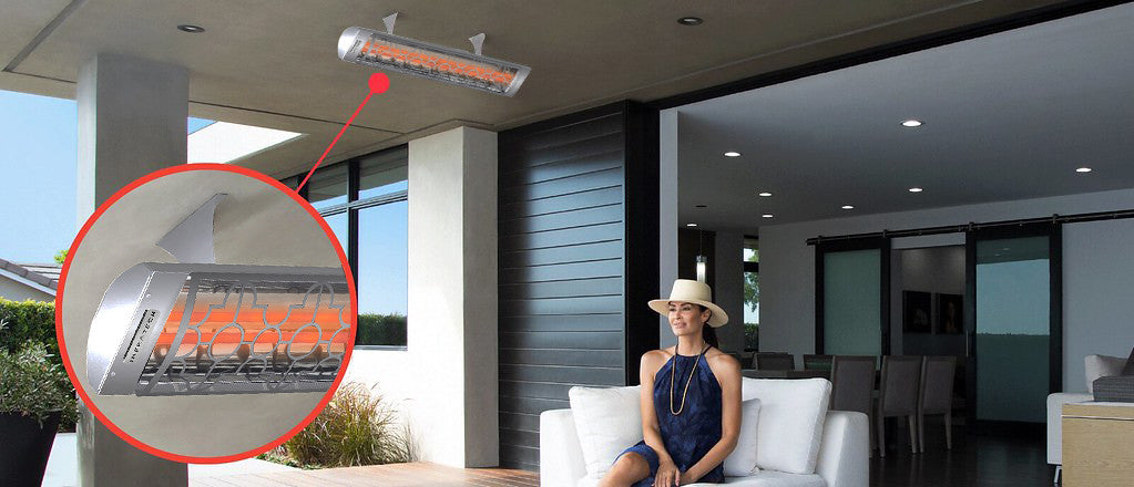 Infratech CD Series Dual Element with Mediterranean Motif CD6028MG3 6000 Watts 208V 28.85 Amps Infrared Electric Patio Heater 61.25 x 8.19 x 2.5 in. Stainless Steel Marine Grade Color