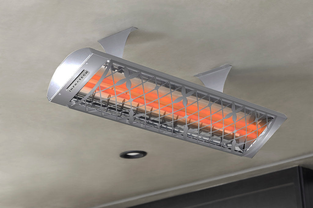 Infratech CD Series Dual Element with Traditional Motif CD6028MG4 6000 Watts 208V 28.85 Amps Infrared Electric Patio Heater 61.25 x 8.19 x 2.5 in. Stainless Steel Marine Grade Color