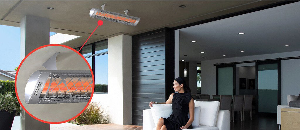 Infratech CD Series Dual Element with Traditional Motif CD6028MG4 6000 Watts 208V 28.85 Amps Infrared Electric Patio Heater 61.25 x 8.19 x 2.5 in. Stainless Steel Marine Grade Color