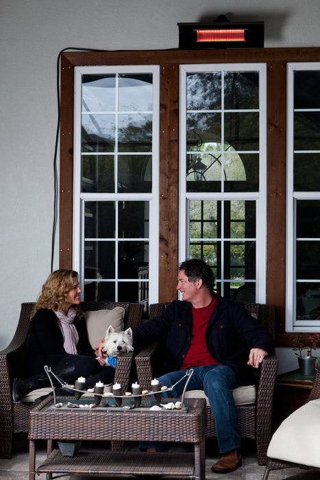 Fire Sense 60460 - Black Steel Wall Mounted Infrared Patio Heater - Black