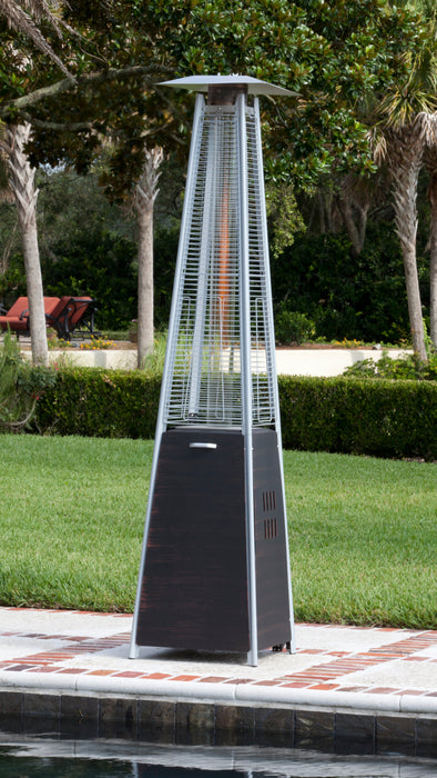 Fire Sense 62263 - Coronado Brushed Bronze Pyramid Flame Patio Heater - Black