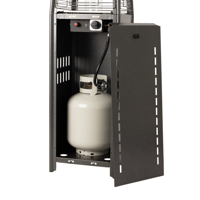 Fire Sense 64381 - Square Pyramid Flame Patio Heater in Hammered Platinum - Black