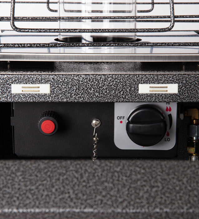 Fire Sense 64381 - Square Pyramid Flame Patio Heater in Hammered Platinum - Black