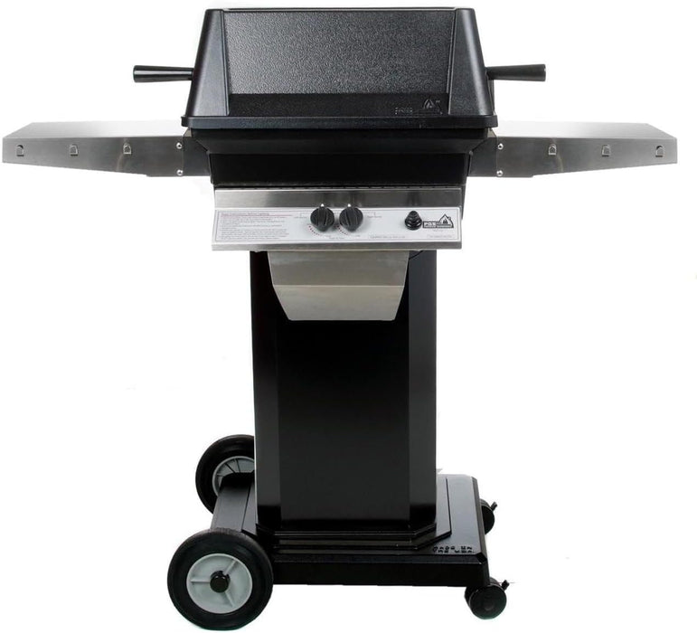 PGS A-Series A40LP 26 Inch Liquid Propane Outdoor Patio Gas Grill Head on AB PED Aluminum Pedestal Kit and ALC Wheeled Base