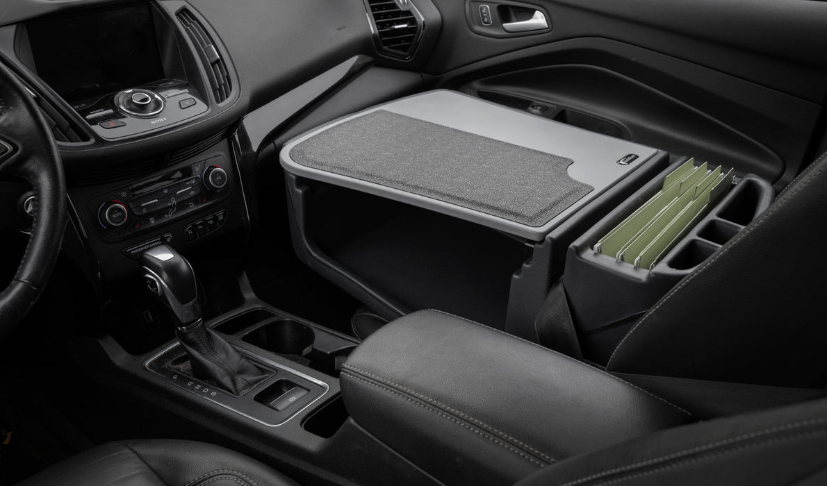 AutoExec AUE10005-1 Efficiency GripMaster Series Car Seat Desk in Grey Color - 25.25 in. x 17 in. x 11 in.