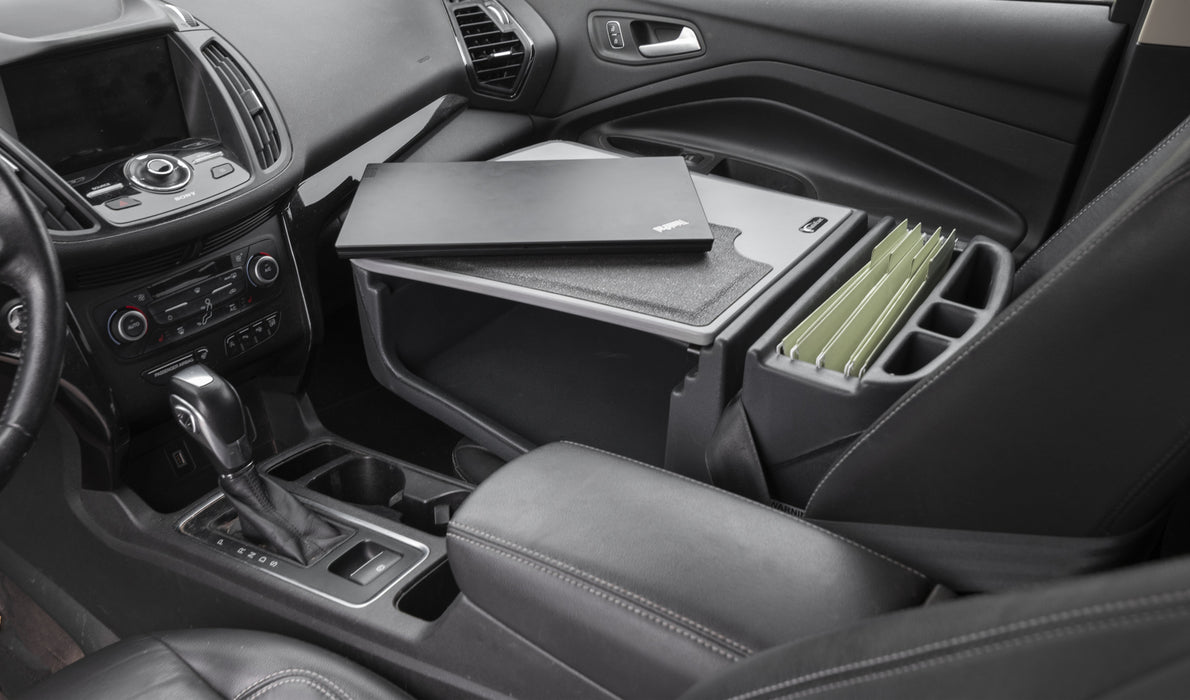 AutoExec AUE10005-1 Efficiency GripMaster Series Car Seat Desk in Grey Color - 25.25 in. x 17 in. x 11 in.
