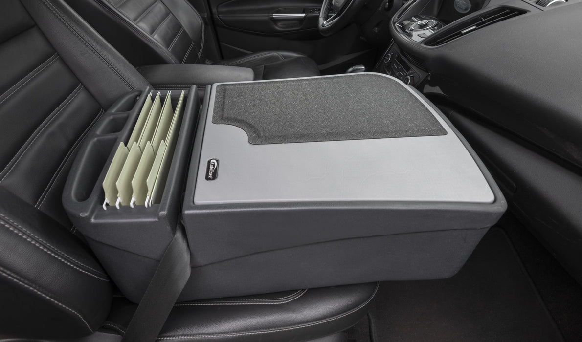 AutoExec AUE10005-1 Efficiency GripMaster Series Car Seat Desk in Grey Color - 25.25 in. x 17 in. x 11 in.