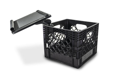 AutoExec AUE80024-1 Mobile Office Solution Milk Crate with Laptop Tray in Black Color - 13 in. x 13 in. x 10.5 in.