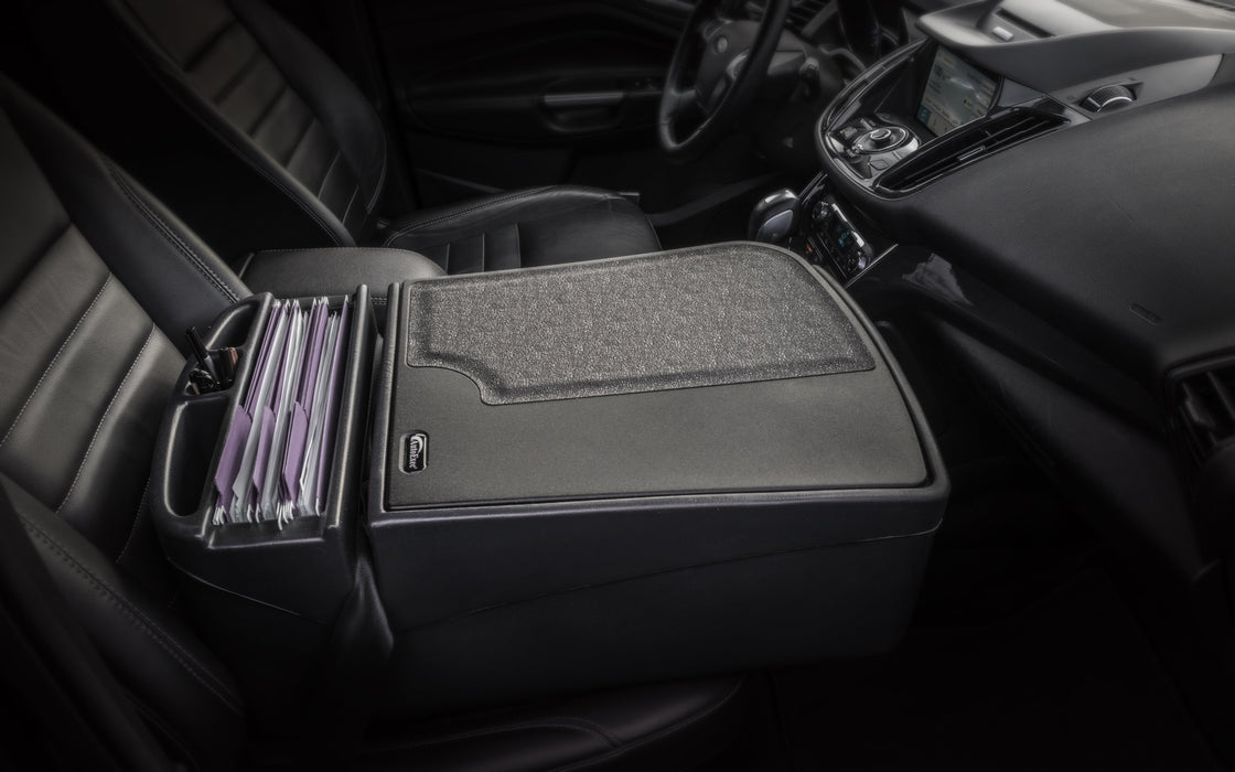 AutoExec AUE12004-1 Efficiency GripMaster Series Car Seat Desk in Black Color - 25.25 in. x 17 in. x 11 in.