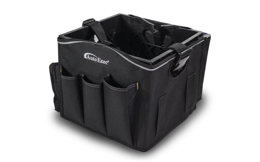 AutoExec AUE80003-1 Mobile Office Solution Milk Crate and Apron Organizer in Black Color - 13 in. x 13 in. x 10.5 in.