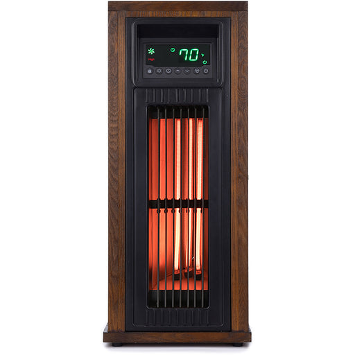 Almo HT1216 3-Quartz Infrared Tower Heater with Oscillation and Remote  - 10 in. x 11 in. x 23.60 in. - Brown