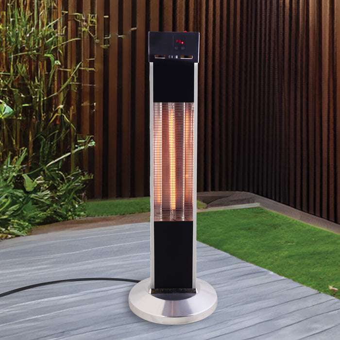 Almo PD15R Outdoor Infrared Tower Heater  - 11.08 in. x 11.08 in. x 31.7 in. - Black