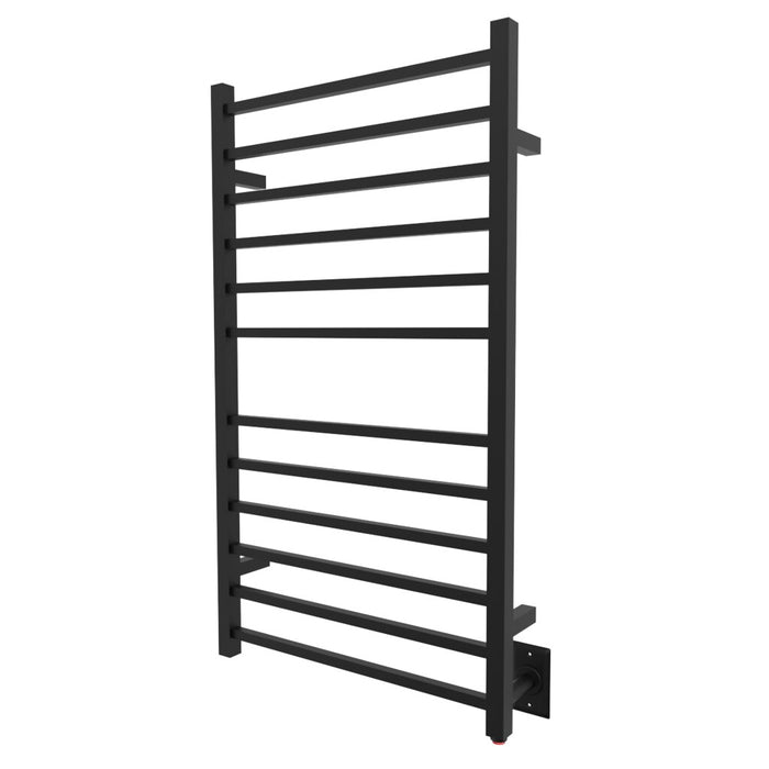 Amba Products RSWHL-MB Radiant 12-Bar Large Square Hardwired Plug-in Combo Towel Warmer - 4.75 x 24.5 x 41.75 in. - Matte Black Finish