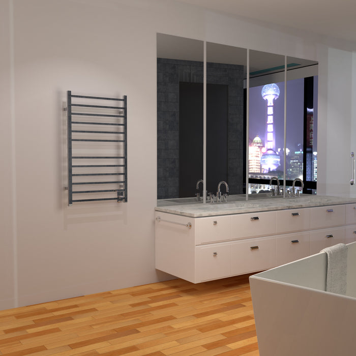 Amba Products RSWHL-P Radiant 12-Bar Large Square Hardwired Plug-in Combo Towel Warmer - 4.75 x 24.5 x 41.75 in. - Polished Finish