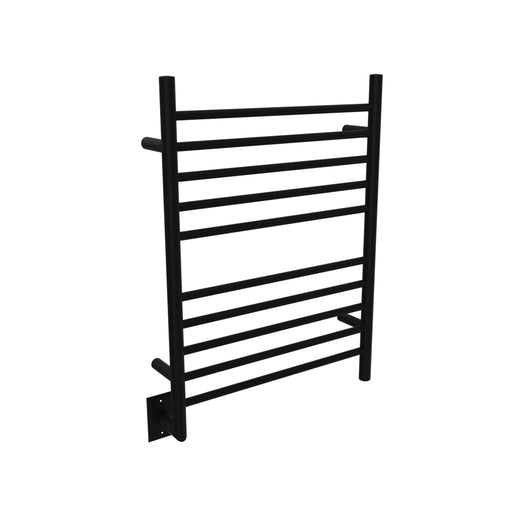Amba Products RWH-SMB-LEFT Radiant Straight 10-Bar Hardwired Plug-in Combo Left Side Towel Warmer - 4.75 x 24.5 x 31.875 in. - Matte Black Finish