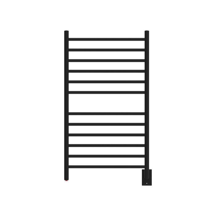 Amba Products RWHL-SMB Radiant Straight 12-Bar Large Hardwired Plug-in Combo Towel Warmer - 4.75 x 24.5 x 41.75 in. - Matte Black Finish