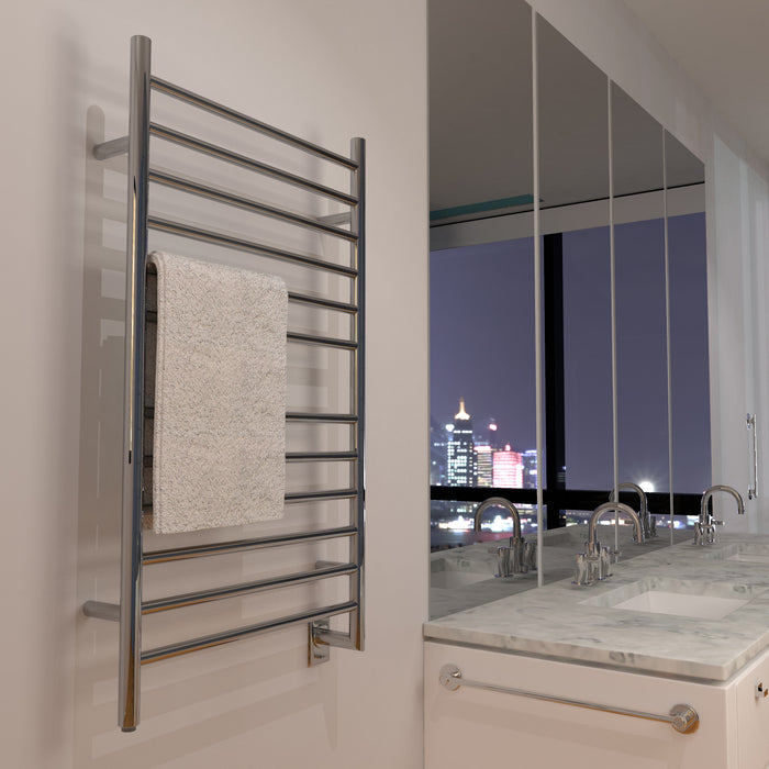 Amba Products RWHL-SP Radiant Straight 12-Bar Large Hardwired Plug-in Combo Towel Warmer - 4.75 x 24.5 x 41.75 in. - Polished Finish