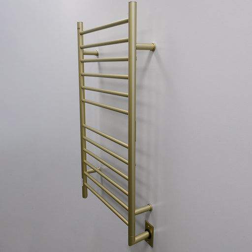 Amba Products RWHL-SSB Radiant Straight 12-Bar Large Hardwired Plug-in Combo Towel Warmer - 4.75 x 24.5 x 41.75 in. - Satin Brass Finish