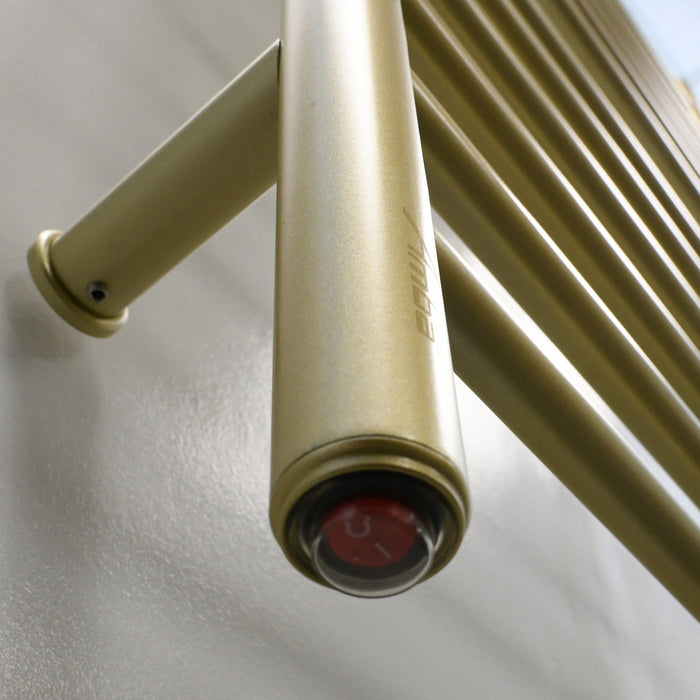 Amba Products RWHL-SSB Radiant Straight 12-Bar Large Hardwired Plug-in Combo Towel Warmer - 4.75 x 24.5 x 41.75 in. - Satin Brass Finish