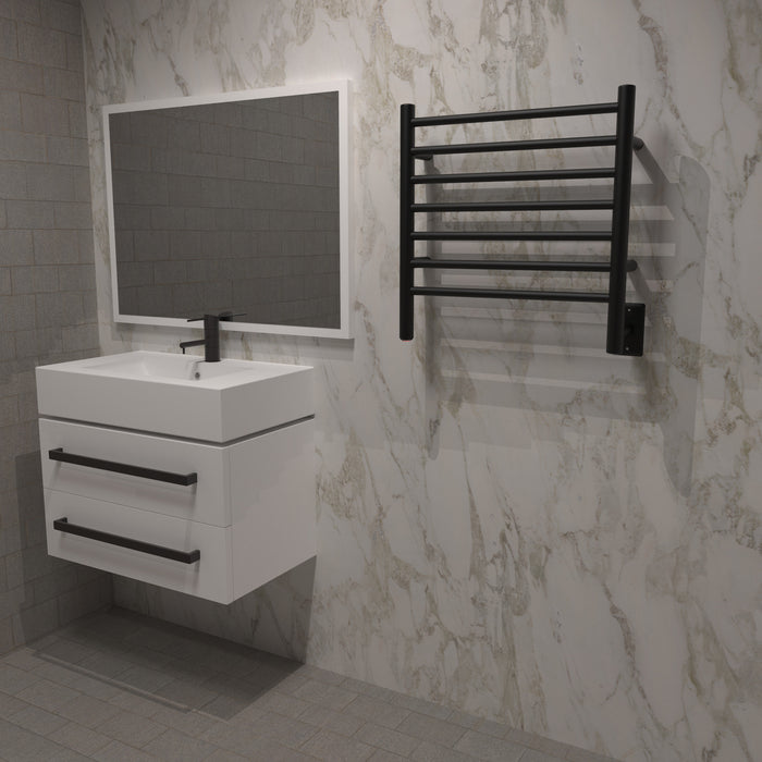 Amba Products RWHS-SMB Radiant 7-Bar Small Hardwired Plug-in Combo Towel Warmer - 4.75 x 20.5 x 20.125 in. - Matte Black Finish