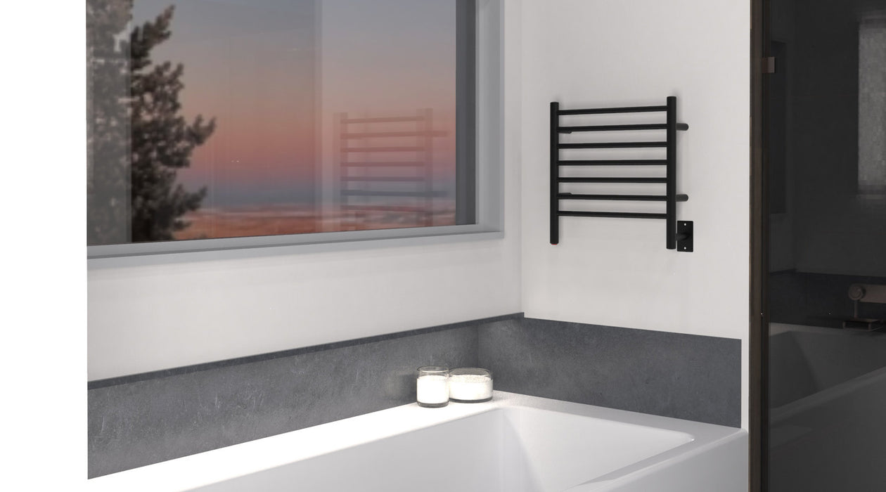 Amba Products RWHS-SMB Radiant 7-Bar Small Hardwired Plug-in Combo Towel Warmer - 4.75 x 20.5 x 20.125 in. - Matte Black Finish