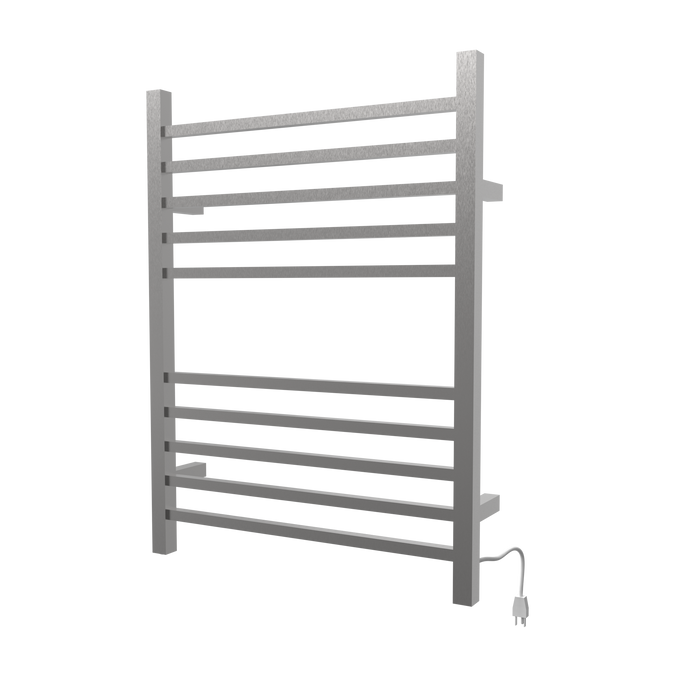 Amba Products RSWH-B Radiant 10-Bar Square Hardwired Plug-in Combo Towel Warmer - 4.75 x 24.5 x 31.5 in. - Brushed Finish