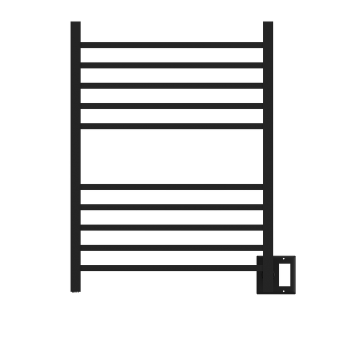 Amba Products RSWH-MB Radiant 10-Bar Square Hardwired Plug-in Combo Towel Warmer - 4.75 x 24.5 x 31.5 in. - Matte Black Finish